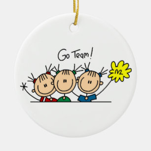 Go Team Cheerleaders T-shirts en cadeautjes Keramisch Ornament