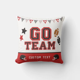 Go Team Football Fan Red and Black Festive Sports Kussen