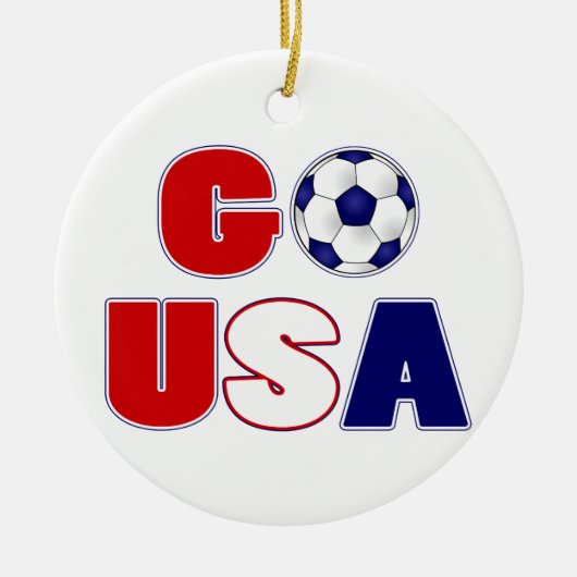 Go USA Soccer Keramisch Ornament (Voorkant)