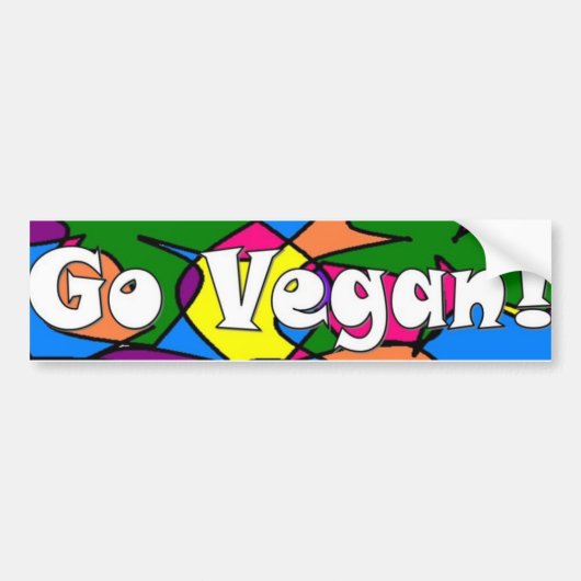 Go Vegan Bumpersticker (Voorkant)