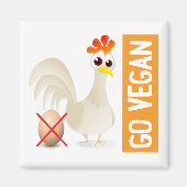 Go Vegan Chicken Magneet (Voorkant)