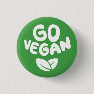 Go Vegan Green Ronde Button 3,2 Cm