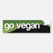 GO VEGAN - groen Bumpersticker (Voorkant)