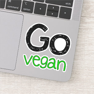 Go Vegan Groene Dierenvrienden Sticker