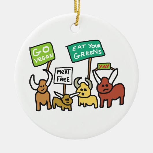 Go Vegan Keramisch Ornament (Voorkant)