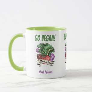 Go Vegan Made door Planten veggie  vegetariërs Mok