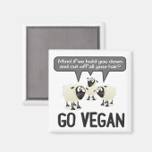 Go Vegan No Wool Magnet (Recto/Verso)