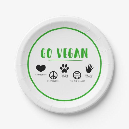 Go Vegan Papieren Bordje (Voorkant)