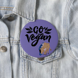 Go Vegan Persoon knuffelen Koe Ronde Button 4,0 Cm