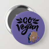 Go Vegan Persoon knuffelen Koe Ronde Button 4,0 Cm (Voorkant /achterkant)