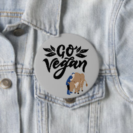 Go Vegan Persoon knuffelen Koe Ronde Button 4,0 Cm