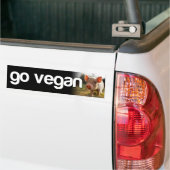 GO VEGAN - piggy Bumpersticker (Op Truck)
