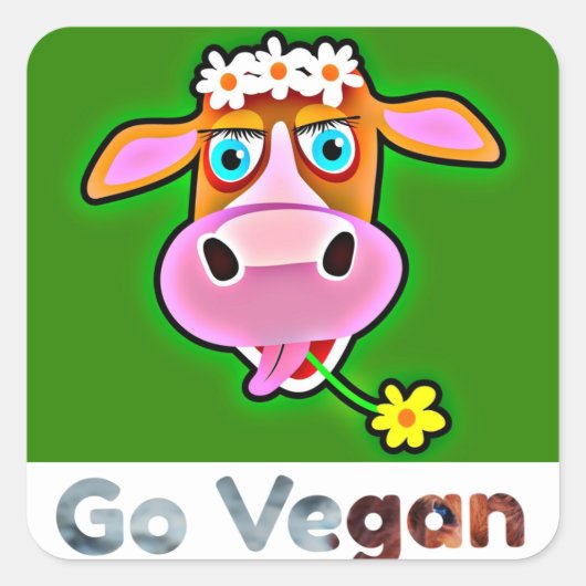 Go vegan sticker (Voorkant)