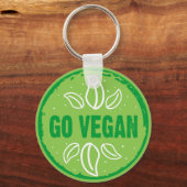 Go Vegan, vegan, veggie, vegetariër, Sleutelhanger (Voorkant)