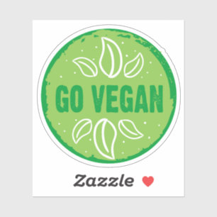 Go Vegan, vegan, veggie, vegetariër, Sticker