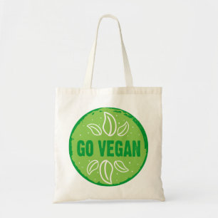 Go Vegan, vegan, veggie, vegetariër, Tote Bag