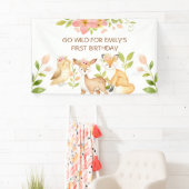 Go Wild 1e Verjaardag Bosdieren Banner (Insitu)