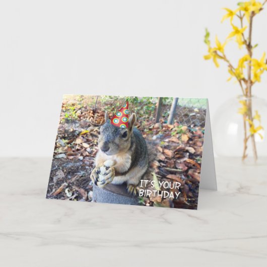 Go Wild op uw verjaardag Schattigee Partij Pet Eek Kaart (Gele Bloem)