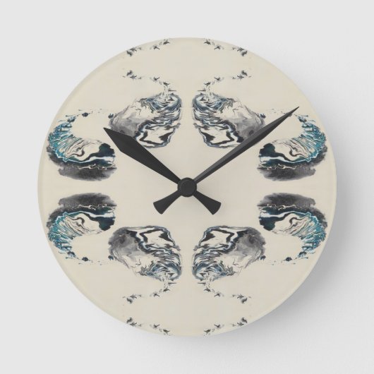 Go With the Flow - Acrylic Pouring Ronde Klok (Voorkant)