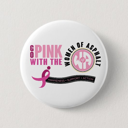 "Go with the Pink" Cirkelpin Ronde Button 5,7 Cm (Voorkant)