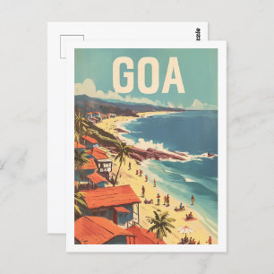 Goa India Vintage Beroemde Reisplaats Briefkaart