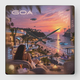 Goa • Tijdloze Schoonheid Toekomstgericht Morgen • Vierkante Klok
