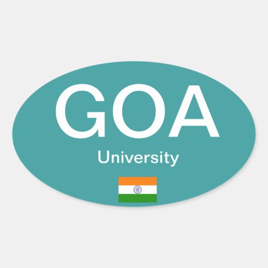 Goa University* (Inde) Autocollant ovale de style (Devant)