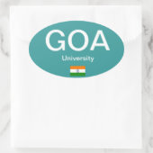 Goa University* (Inde) Autocollant ovale de style (Sac)