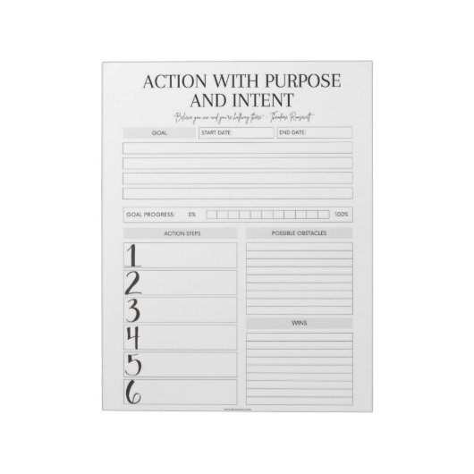 Goal Achiever's Masterplan: Action Plan Notepad Notitieblok (Gedraaid)