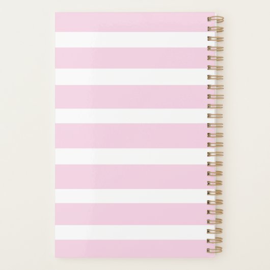 Goal Crusher Pink Stripes Floral Planner (Achterkant)