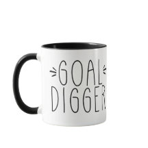 Goal Digger Black en White Mok