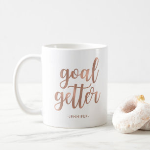 Goal Getter   Faux Roos Gold Typografie Koffiemok