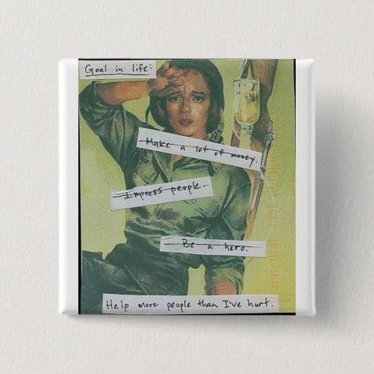 Goal in het leven vierkante button 5,1 cm (Voorkant)