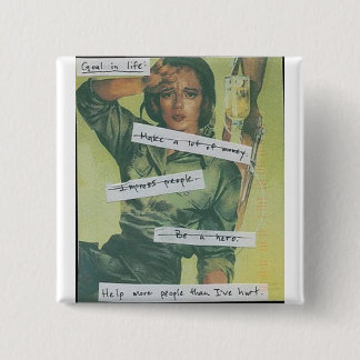 Goal in het leven vierkante button 5,1 cm