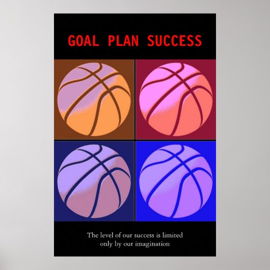 Goal Plan Succes Basketball Sport Poster (Voorkant)