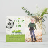 Goal! Soccer Anniversaire Invitation avec photo (Debout devant)