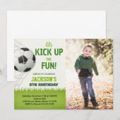 Goal! Soccer Anniversaire Invitation avec photo (Devant / Derrière)