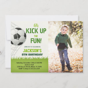 Goal! Soccer Anniversaire Invitation avec photo