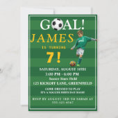 Goal! Soccer Birthday Invite for Kids – Age 7 Kaart (Voorkant)