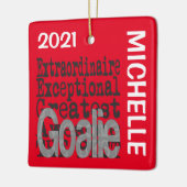 Goalie Extraordinaire CUSTOM Keramisch Ornament (Links)
