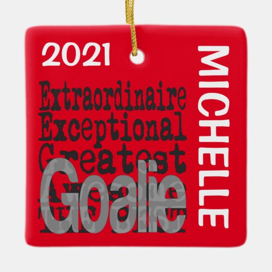 Goalie Extraordinaire CUSTOM Keramisch Ornament (Voorkant)