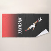 Goalie Goalkeeper Soccer Player Cool Black Kids (Serviette de bain)