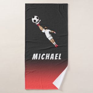 Goalie Goalkeeper Soccer Player Cool Black Kindere Badhanddoek