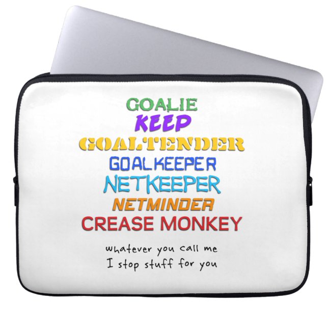 Goalie Names Laptop cover Sleeve (Voorkant)