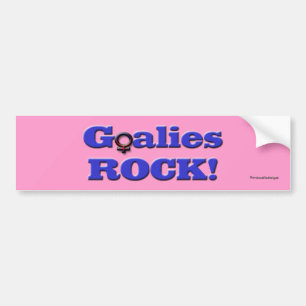 Goalies ROCK!-Vrouw spelers/roze Bumpersticker