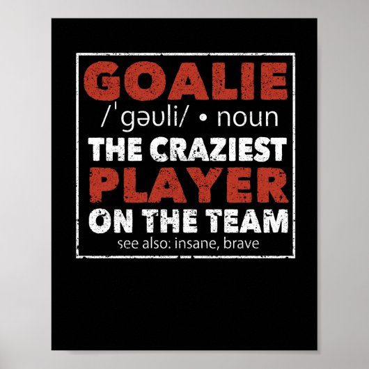 Goalkeeper grappige hockeyspeler goalkeeper poster (Voorkant)