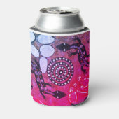 Goanna dromen roze in Centraal-Australië Blikjeskoeler (Blikje Achterkant)