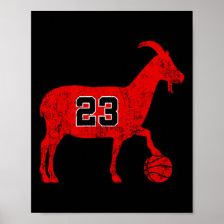 Goat 23 Voor Mannen Vrouwen Kinder Fun Bysketbyll Poster