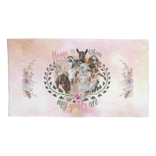 GOAT ART | Thuis is waar mijn geiten GetYerGoat Kussensloop (Achterkant-Rechts)
