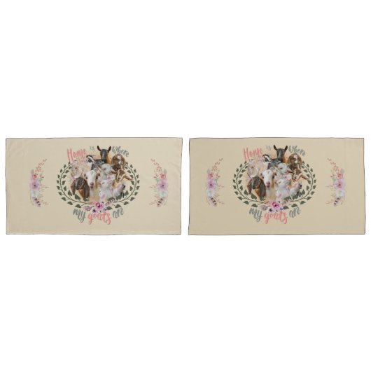 GOAT ART | Thuis is waar mijn geiten GetYerGoat Kussensloop (Voorkant-Set)